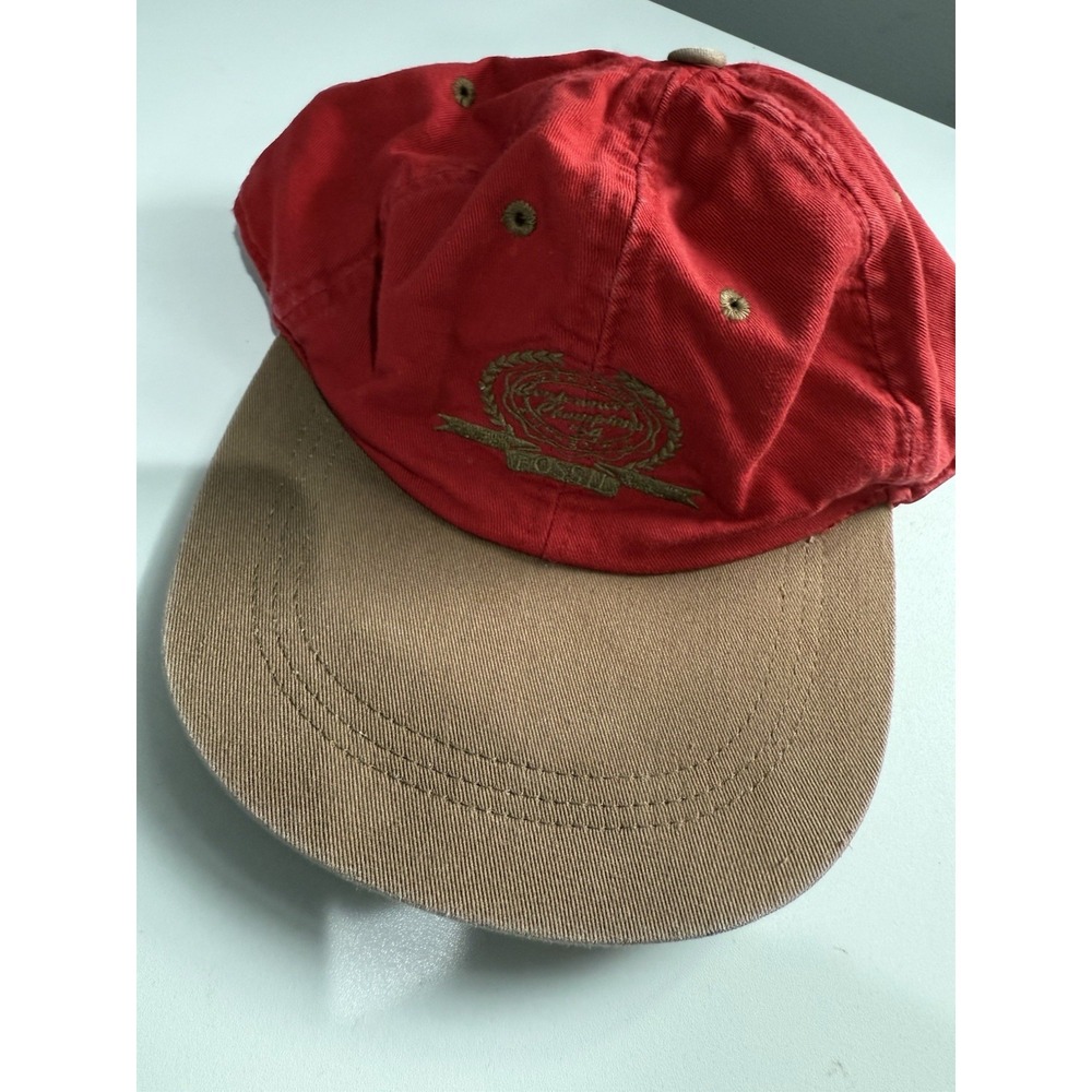 Fossil Worldwide Vintage 1992 Hat Watches Red Flex Fix Dad Hat Cap - Picture 5 of 8